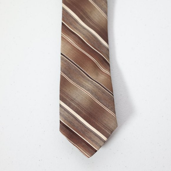 jcpenney Accessories Jcpenney Men Neck Tie Stripe Brown Gray Beige